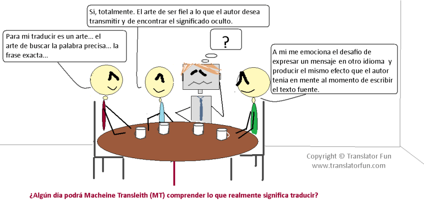 Traductores debatiendo sobre traducción