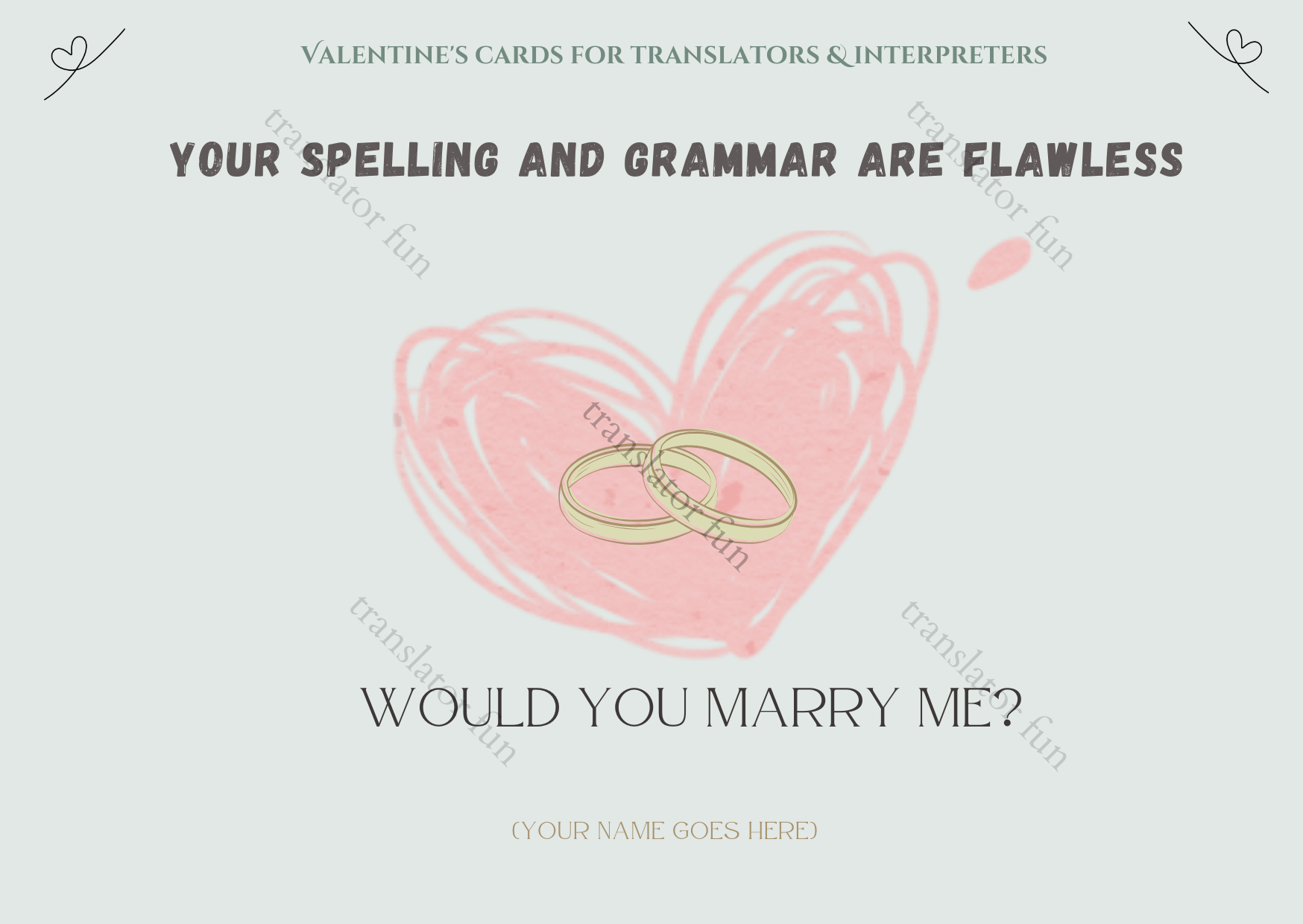 Valentine's Day card for translators and interpreters