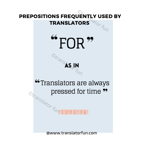 Prepositions most frequently used by translators
