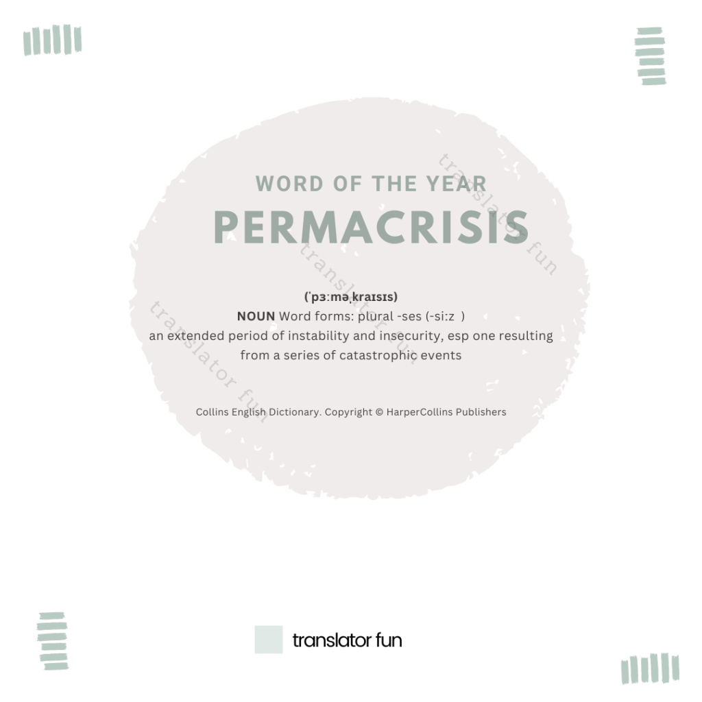 Word of the year according to Collins dictionary