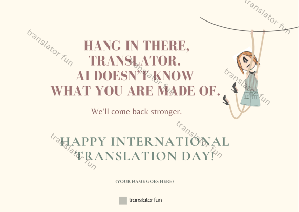 Female translator hanging in there