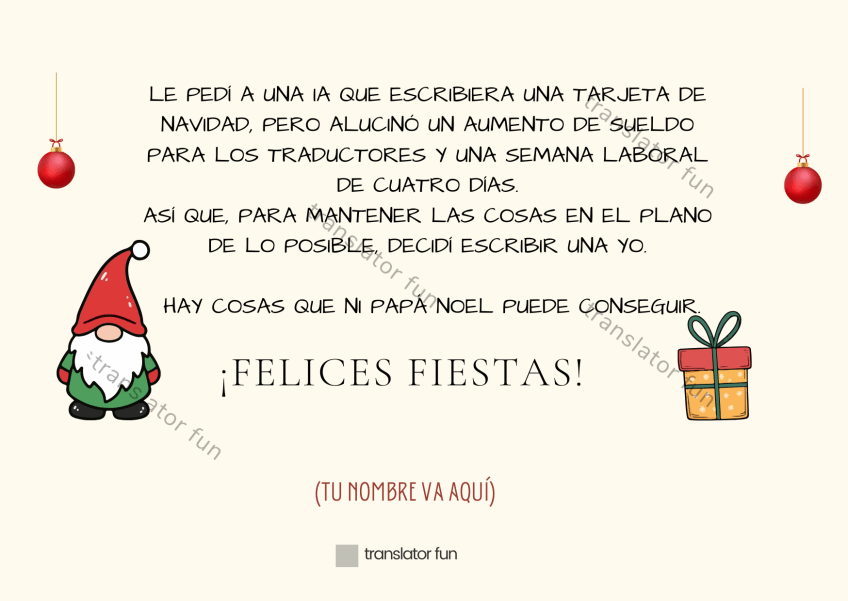 Tarjeta de Navidad para traductores