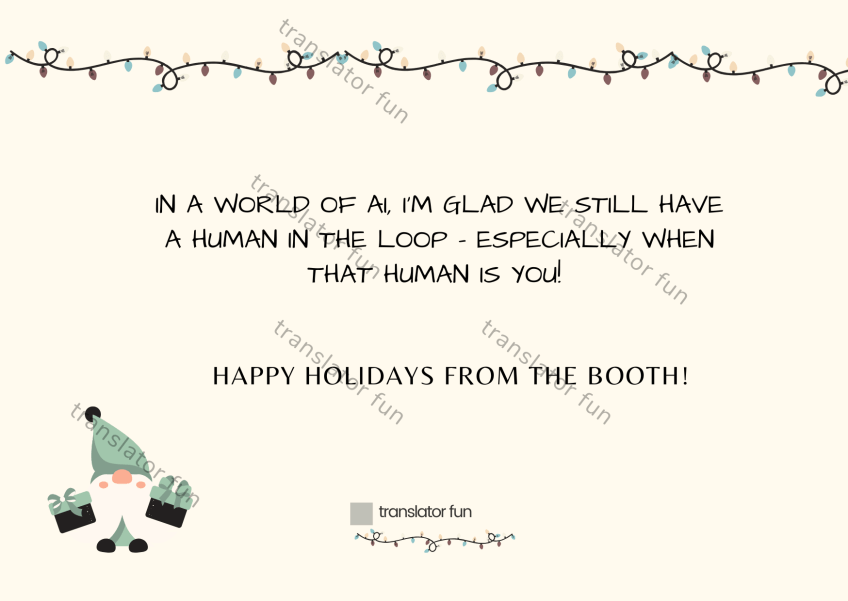 Christmas card for interpreters